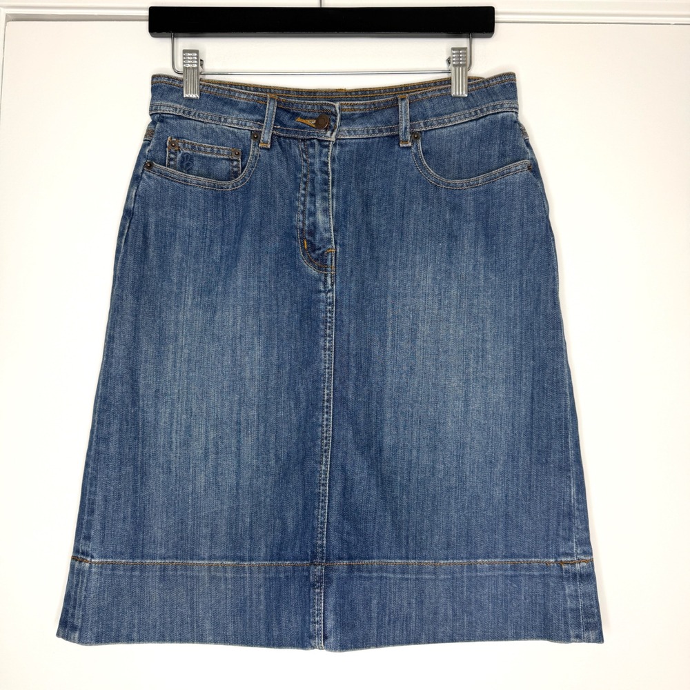 Boden Womens Blue Denim A-Line Skirt Medium Wash Size 10L WG334